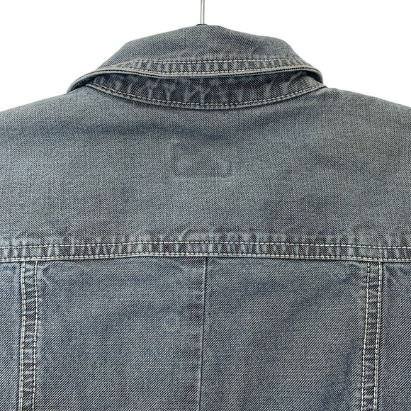 Calvin Klein Jeans Shirtdress Womens 6 Blue Snap Buttons Y2K Vintage Denim - Picture 4 of 8